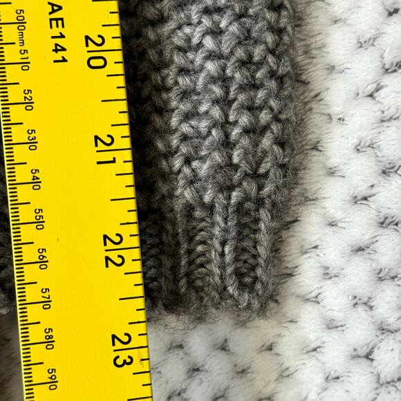 Guess Sweater Women M Gray Chunky Knit Wool Open Front Cardigan Side Pocket - Picture 11 of 11